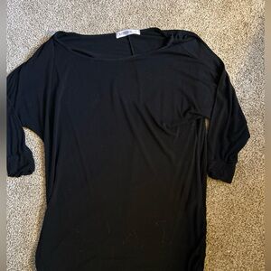 Doublju black tee ruched sides XL